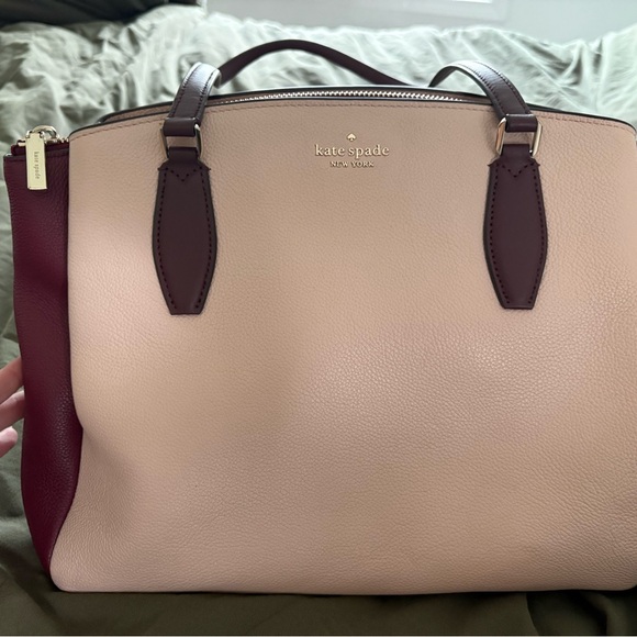 kate spade Handbags - Kate Spade Blush and Maroon Satchel